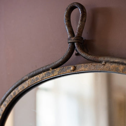 Antique Style Dark Iron Mirror - -