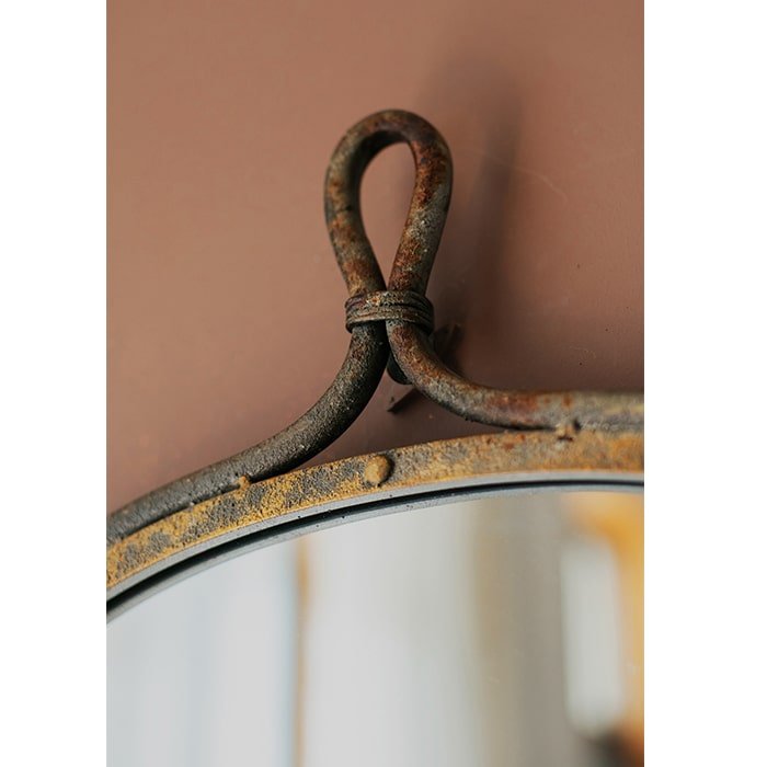 Antique Style Dark Iron Mirror - -