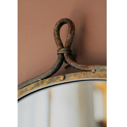 Antique Style Dark Iron Mirror - -