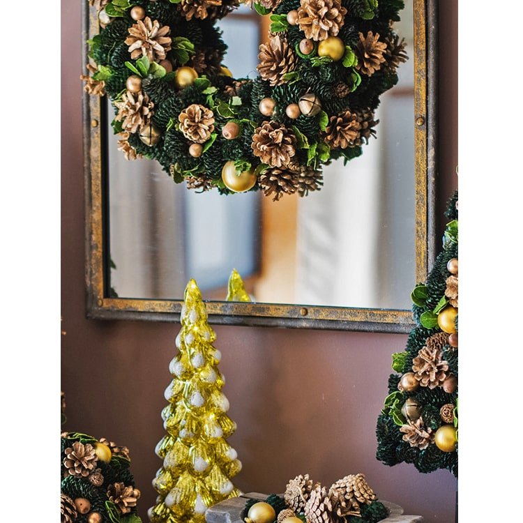 Antique Style Dark Iron Mirror - -