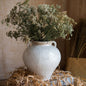 Large French Country White Ceramic Flower Vase - -