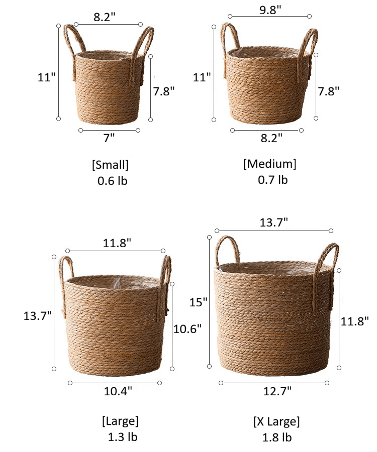 French Country Woven Planter Basket - -