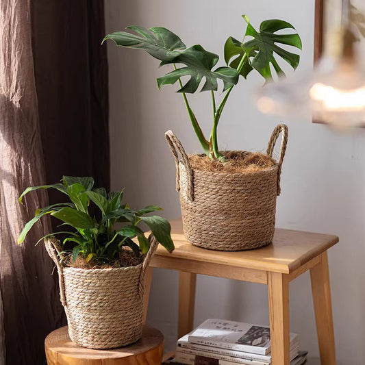 French Country Woven Planter Basket - - Planter