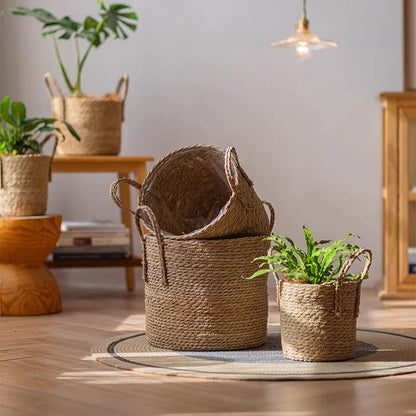 French Country Woven Planter Basket - -
