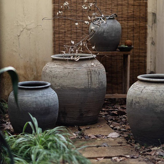 Large Antique Ceramic Pot - - planter