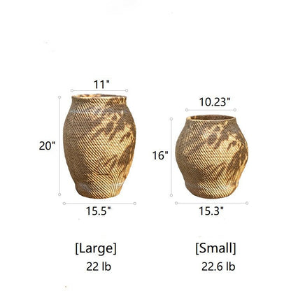 Large Basket Cement Pot Backyard Planter - -