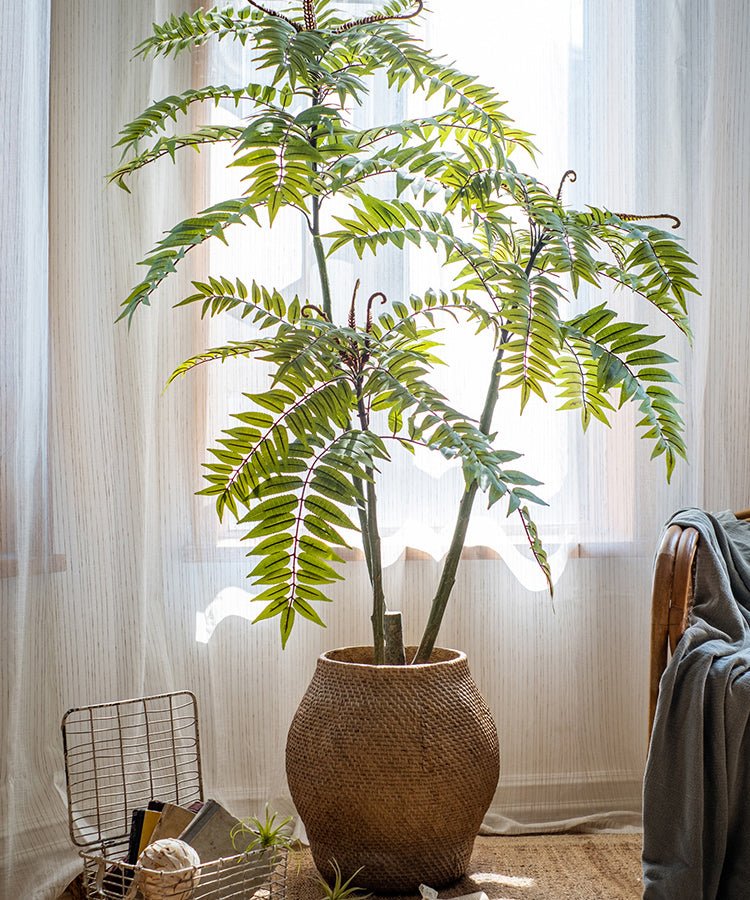 Large Basket Cement Pot Backyard Planter - -