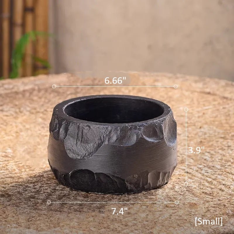 Mesa Cement Pot Planter - Black Small -