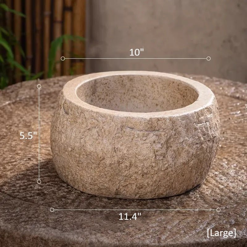 Mesa Cement Pot Planter - Sand Large -
