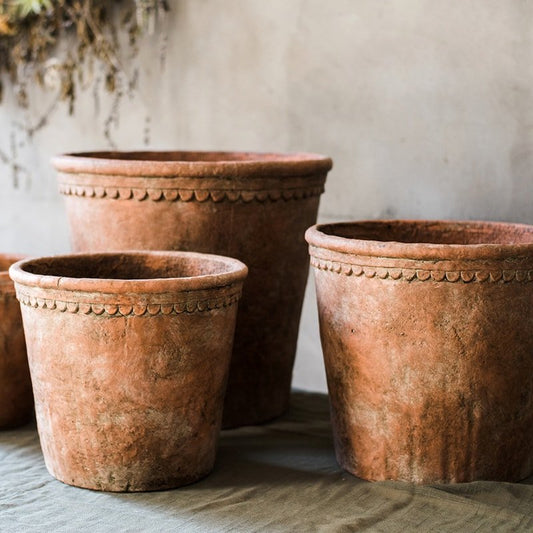 Large Terracotta Red Concrete Planter Pot - - flower pot