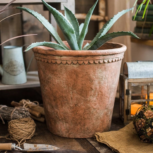 Large Terracotta Red Concrete Planter Pot - - flower pot