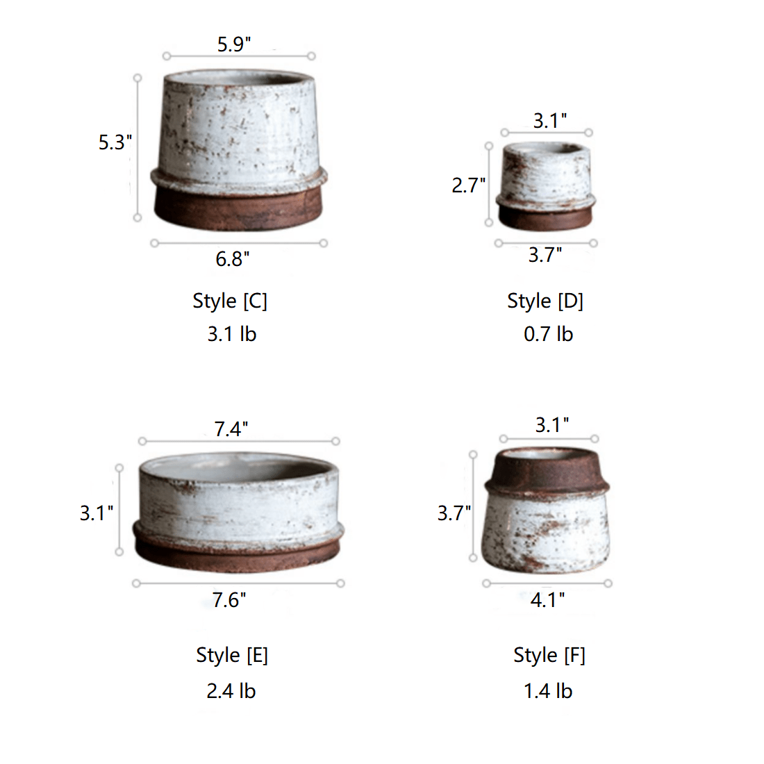 Restoration Ceramic Planter Vase - -