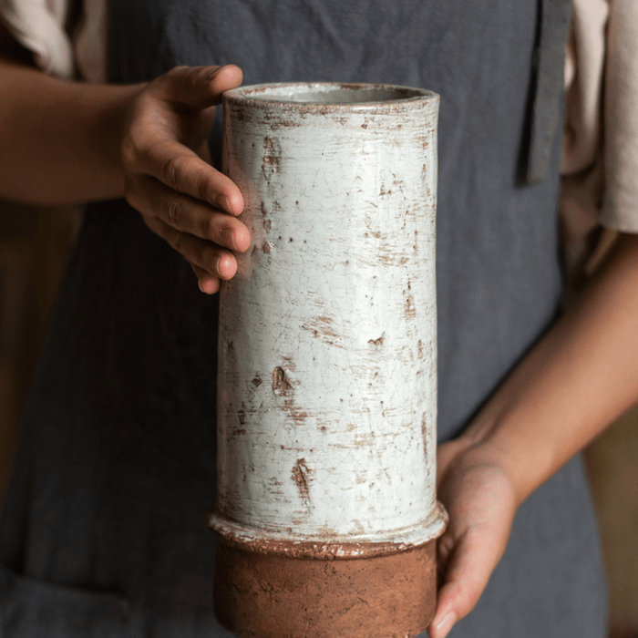 Restoration Ceramic Planter Vase - -
