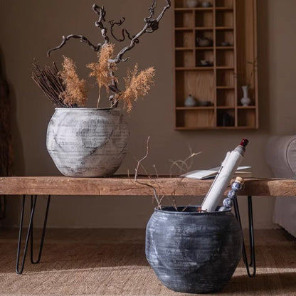 Sierra Round Pot Planter - -