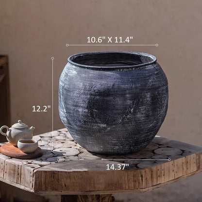 Sierra Round Pot Planter - Black -