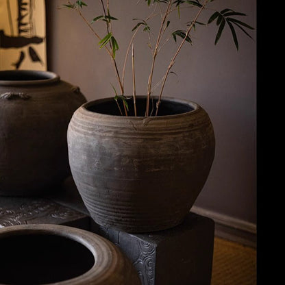Traditional Round Belly Zen Style Ceramic Vase - -