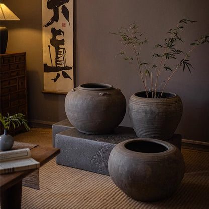 Traditional Round Belly Zen Style Ceramic Vase - -