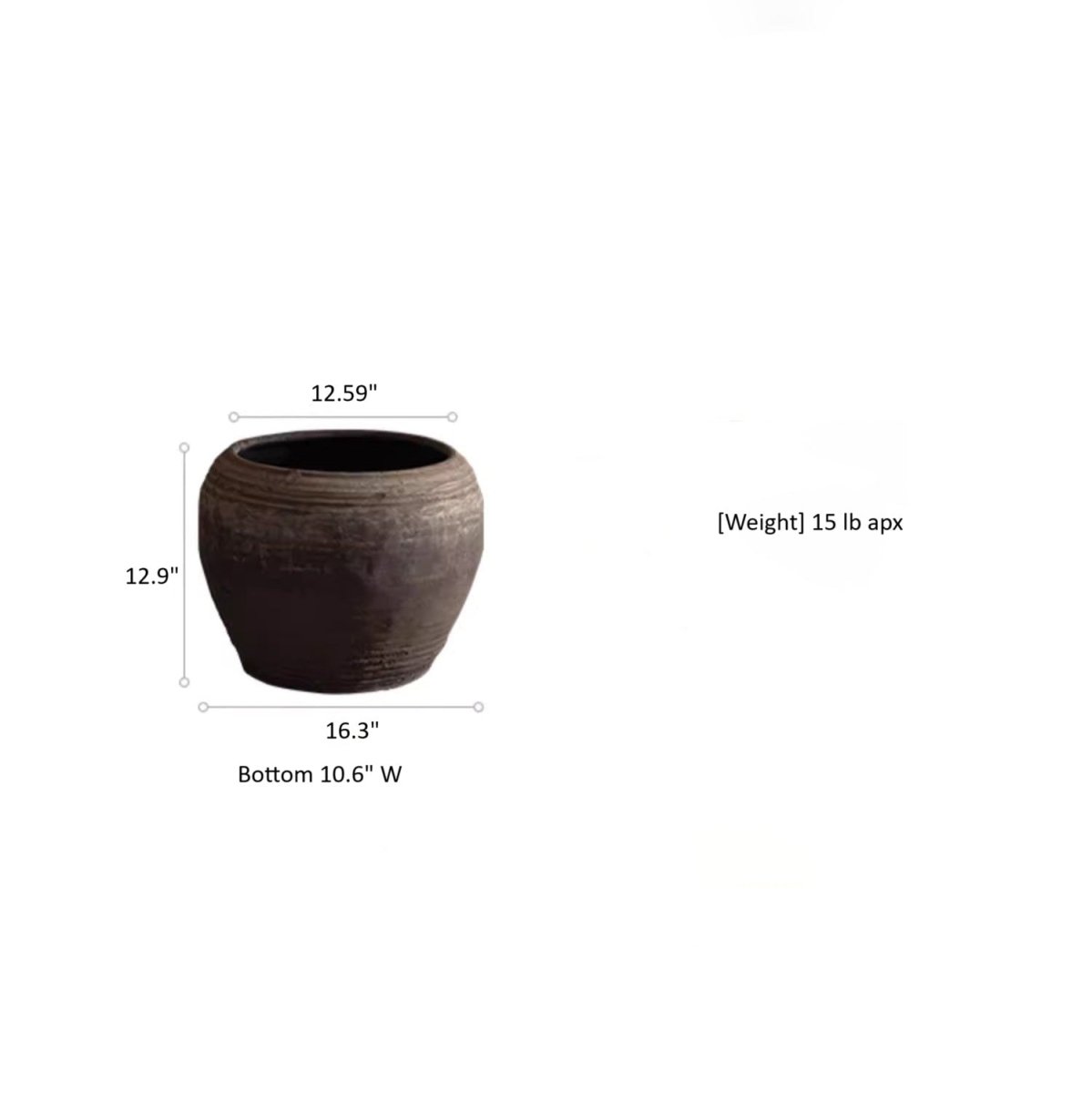 Traditional Round Belly Zen Style Ceramic Vase - -