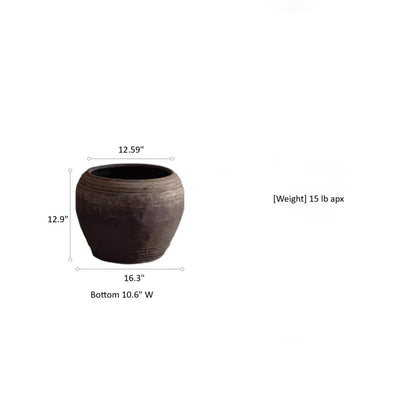 Traditional Round Belly Zen Style Ceramic Vase - -