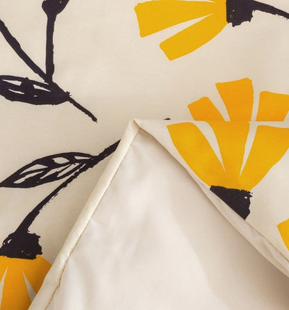 DaDa Bedding Yellow Fleur Duvet Cover, Sheets & Valance Set - - Duvet Covers