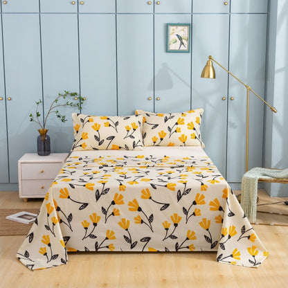 DaDa Bedding Yellow Fleur Floral Bed in a Bag Set - Ivory Botanical - - Bedspreads