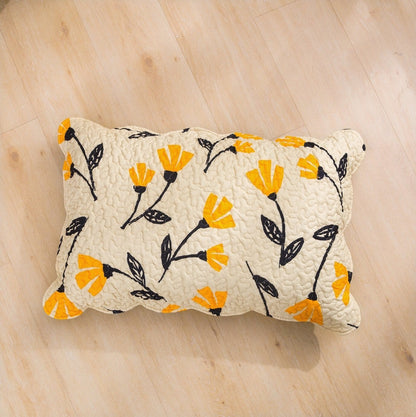 DaDa Bedding Yellow Fleur Floral Bed in a Bag Set - Ivory Botanical - - Bedspreads