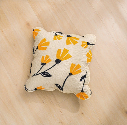 DaDa Bedding Yellow Fleur Floral Bed in a Bag Set - Ivory Botanical - - Bedspreads