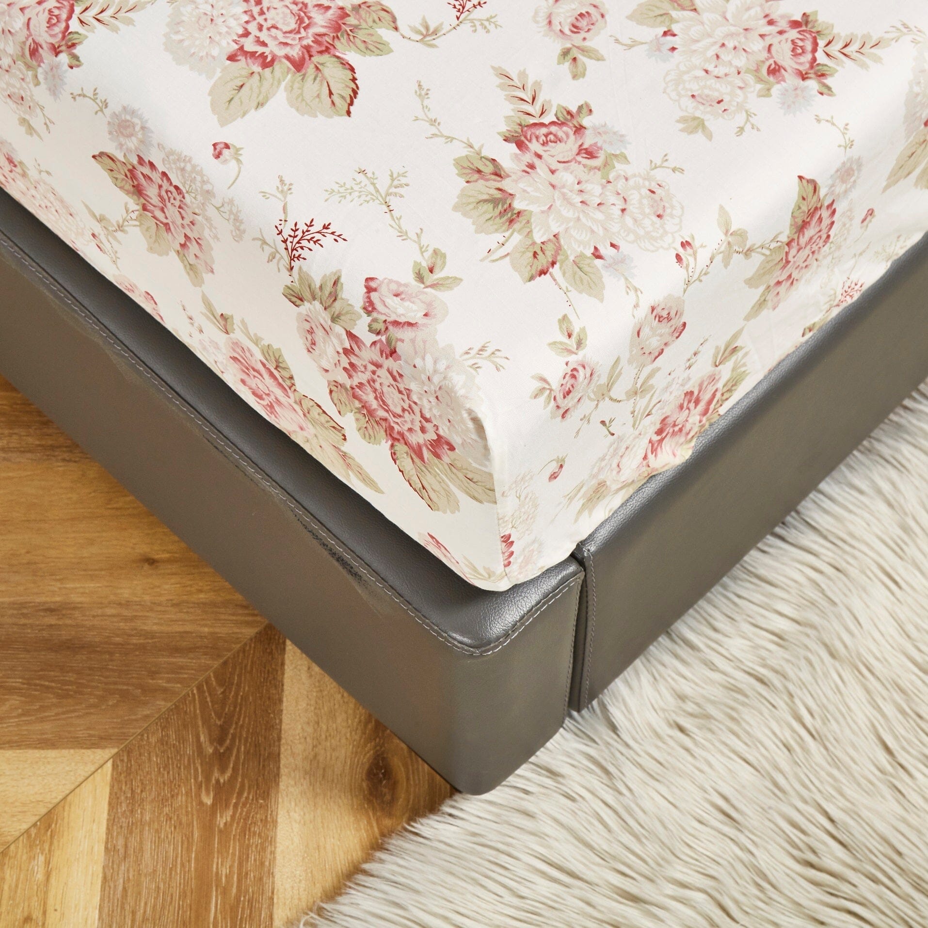 DaDa Bedding Hint of Mint Floral Cotton Fitted Sheet Set - - Sheet Sets