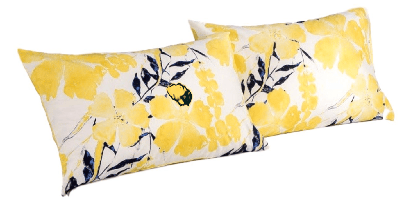 Tache Microfiber Watercolor Tropical Floral Yellow Blue Pillowcase (JHW-841) - - Pillowcase