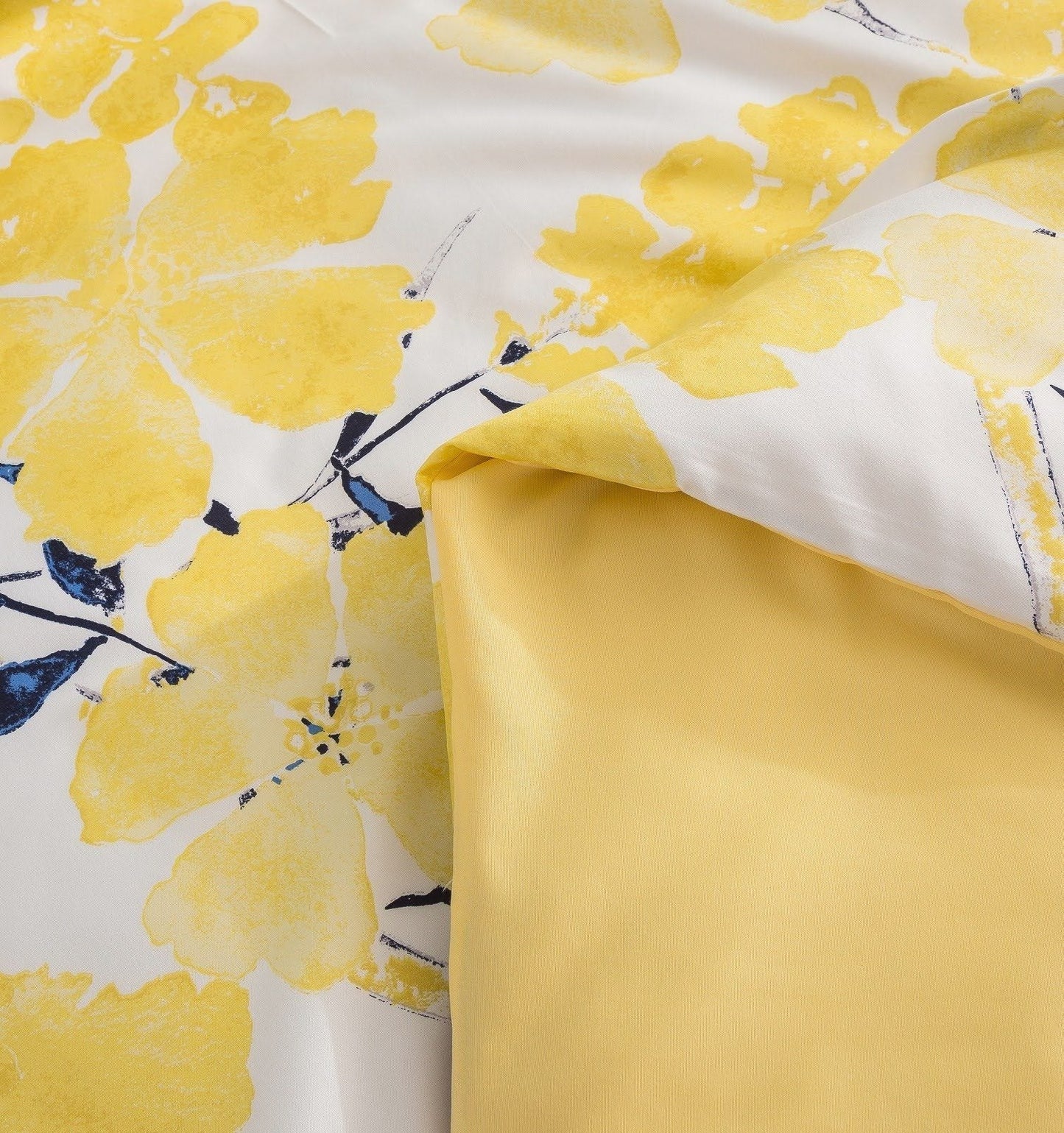 Tache Microfiber Watercolor Tropical Floral Yellow Blue Duvet Cover (JHW-841) - - Duvet Cover