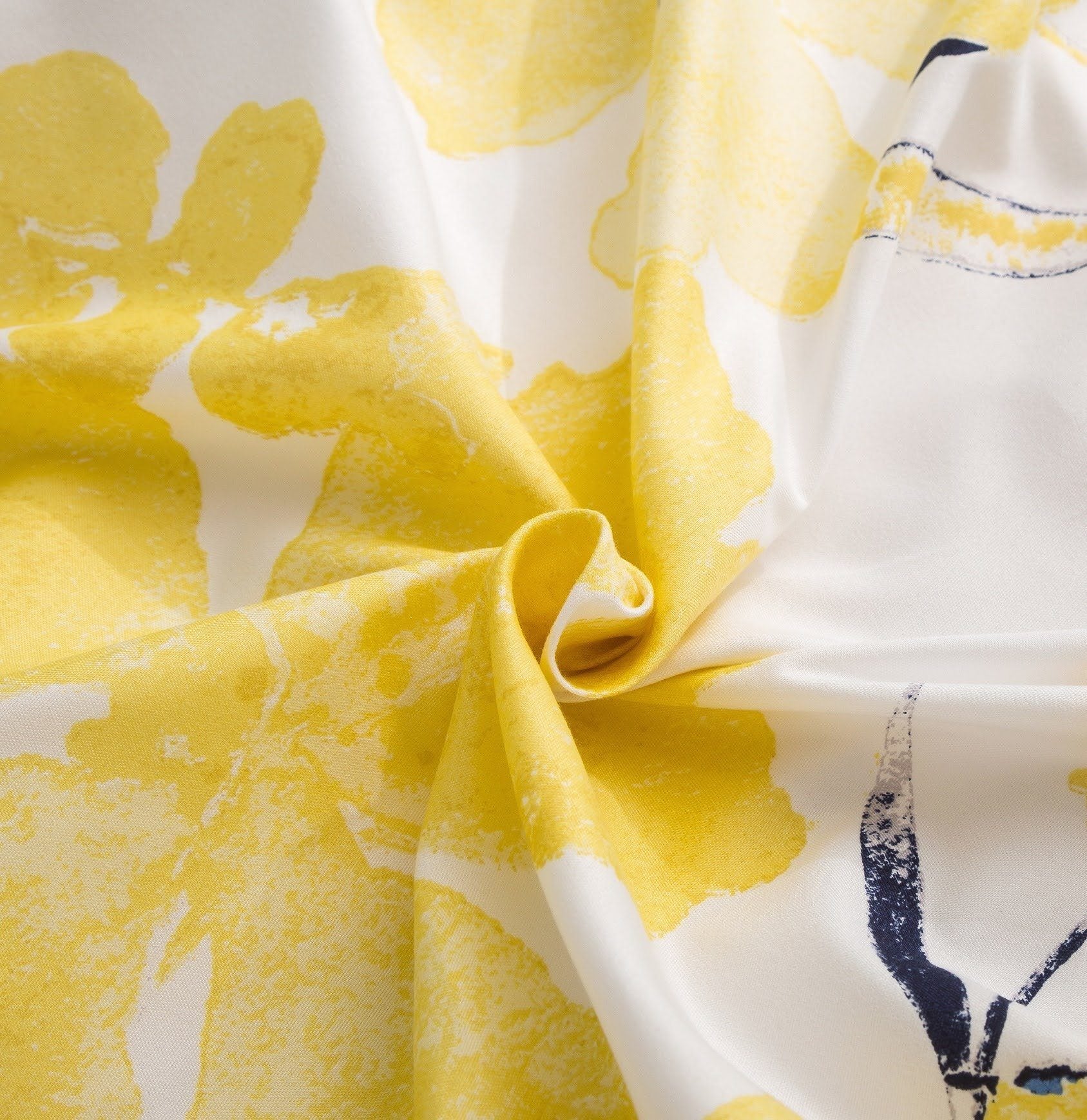 Tache Microfiber Watercolor Tropical Floral Yellow Blue Duvet Cover (JHW-841) - - Duvet Cover