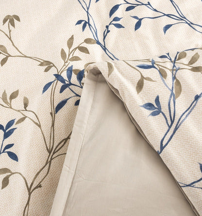 Tache Poplin Cotton Elegant Leaf Vine Cream Beige Duvet Cover (JHW-842) - - Duvet Cover
