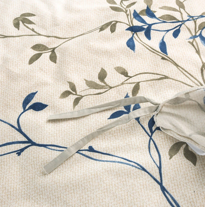 Tache Poplin Cotton Elegant Leaf Vine Cream Beige Duvet Cover (JHW-842) - - Duvet Cover