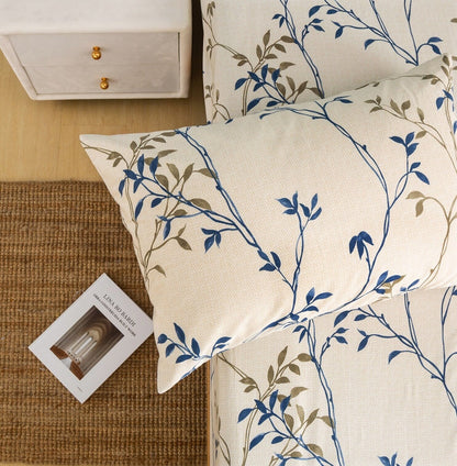 Tache Poplin Cotton Elegant Leaf Vine Cream Beige Pillowcase (JHW-842) - - Pillowcase