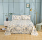 Tache Poplin Cotton Elegant Leaf Vine Cream Beige Fitted Sheet / Flat Sheet (JHW-842) - Flat Sheet - Bed Sheet