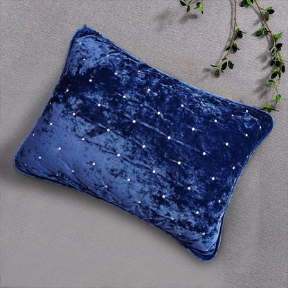 Tache Velvet Dreams Dark Blue Plush Diamond Tufted Pillow Sham (JHW-853DB) - - Pillow Sham