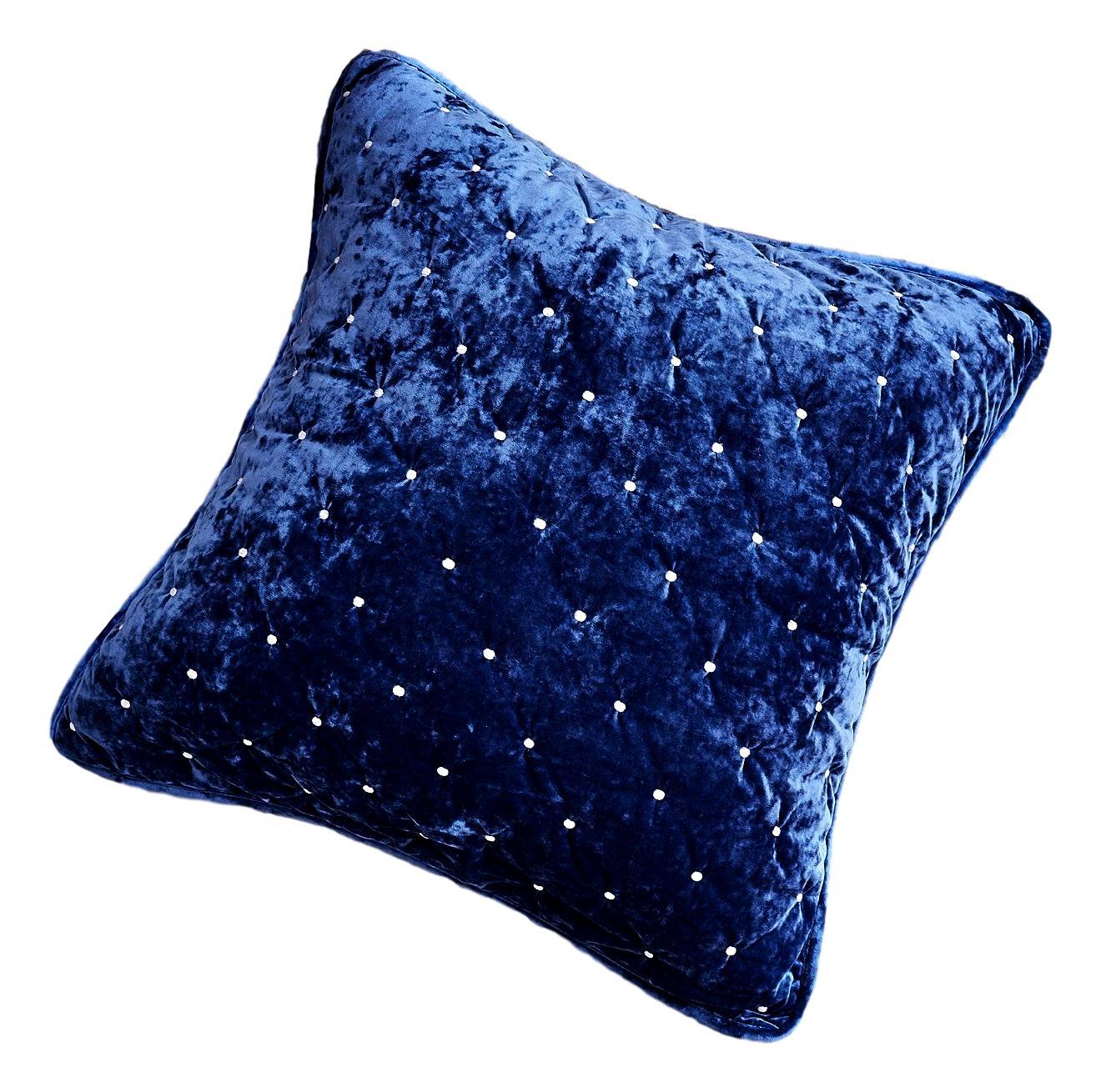 Tache Velvet Dreams Dark Blue Plush Diamond Tufted Cushion Covers / Euro Sham (JHW-853DB) - 26 x 26 - Euro Sham / Cushion Cover