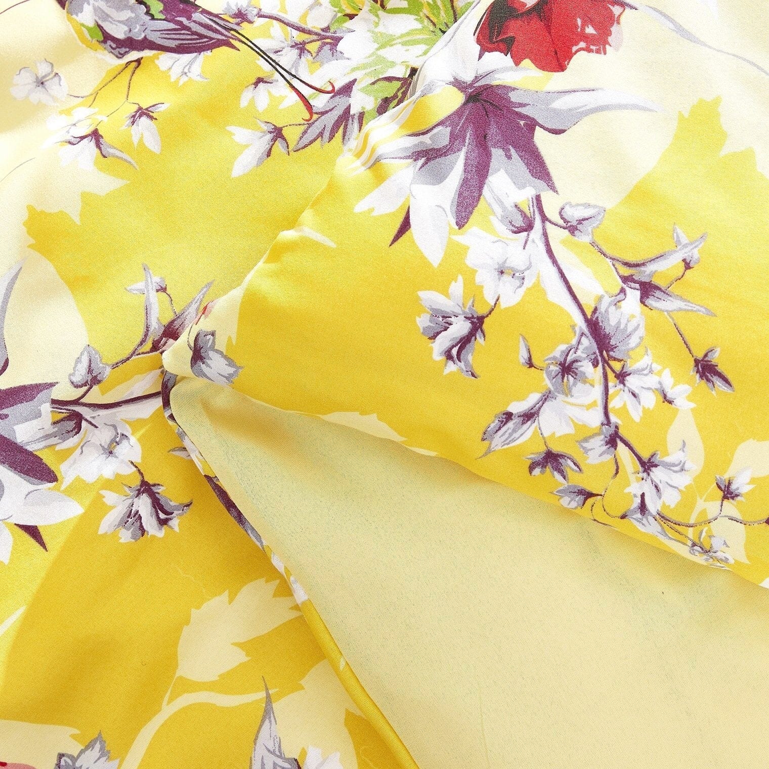 DaDa Bedding Yellow Hummingbird Duvet Cover, Sheets & Valance Set - - Duvet Covers