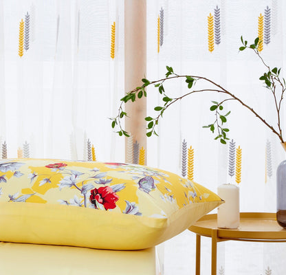 DaDa Bedding Sunshine Yellow Hummingbird Floral Bed in a Bag Set - - Bedspreads
