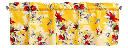 DaDa Bedding Floral Sunshine Yellow Hummingbirds Window Curtain Valance - 18" x 52" (JHW-925) - - Valance