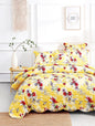 DaDa Bedding Radiant Sunshine Yellow Hummingbirds Floral Scalloped Bedspread Set - California King - Bedspreads