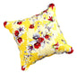 DaDa Bedding Sunshine Yellow Hummingbirds Floral Scalloped Euro Pillow Sham Cover, 26" x 26" (JHW925) - - Throw Pillow Covers