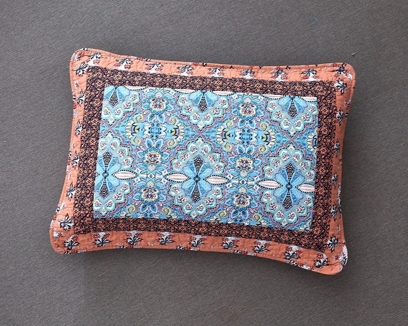 Tache Cotton Patchwork Paisley Floral Bohemian Mosaic Paradise Pillow Sham (JHW-933) - - Pillow Sham