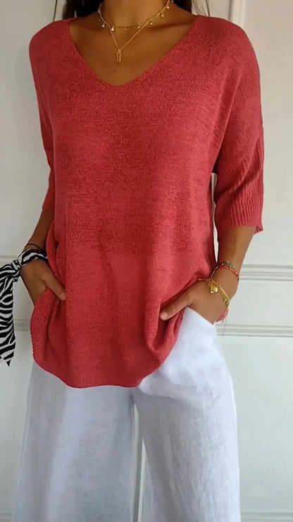Ladies V-Neck Top - Kia Day Design