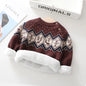 Thick Retro Knitted Velvet Sweater for Kids