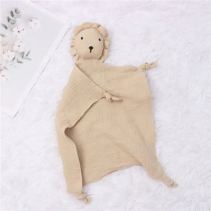 Baby Cotton Muslin Comforter Blanket Khaki Lion