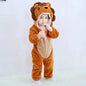 Childrens Long Sleeved Pajamas 1 Year brown white