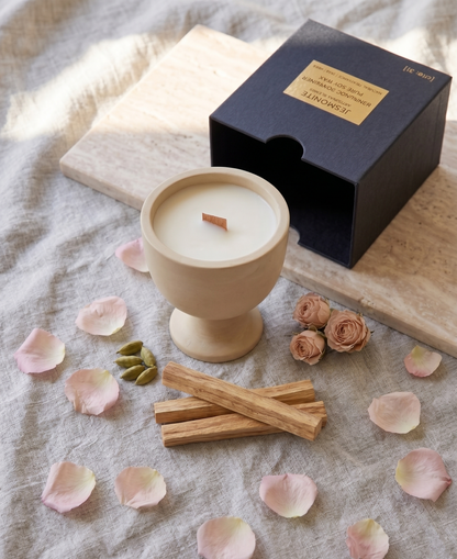 Jesmonite Pedestal Candle - - candles