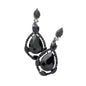 Crystal Rhinestone Teardrop Evening Earrings - Jet Black - Earrings