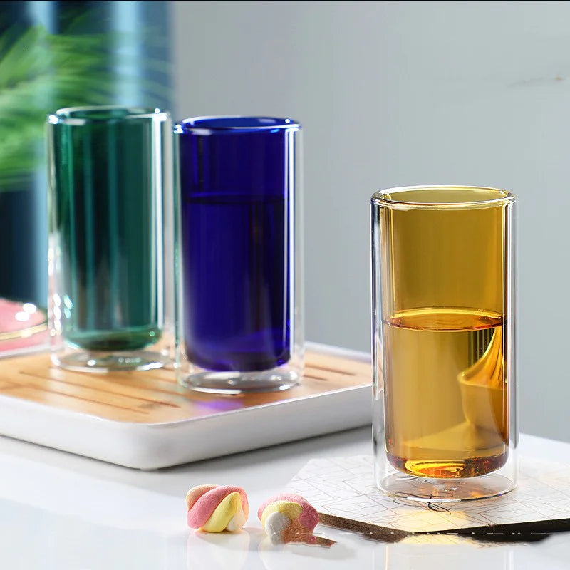 Double-Layer Transparent Glass Coffee Cup - Kia Day Design